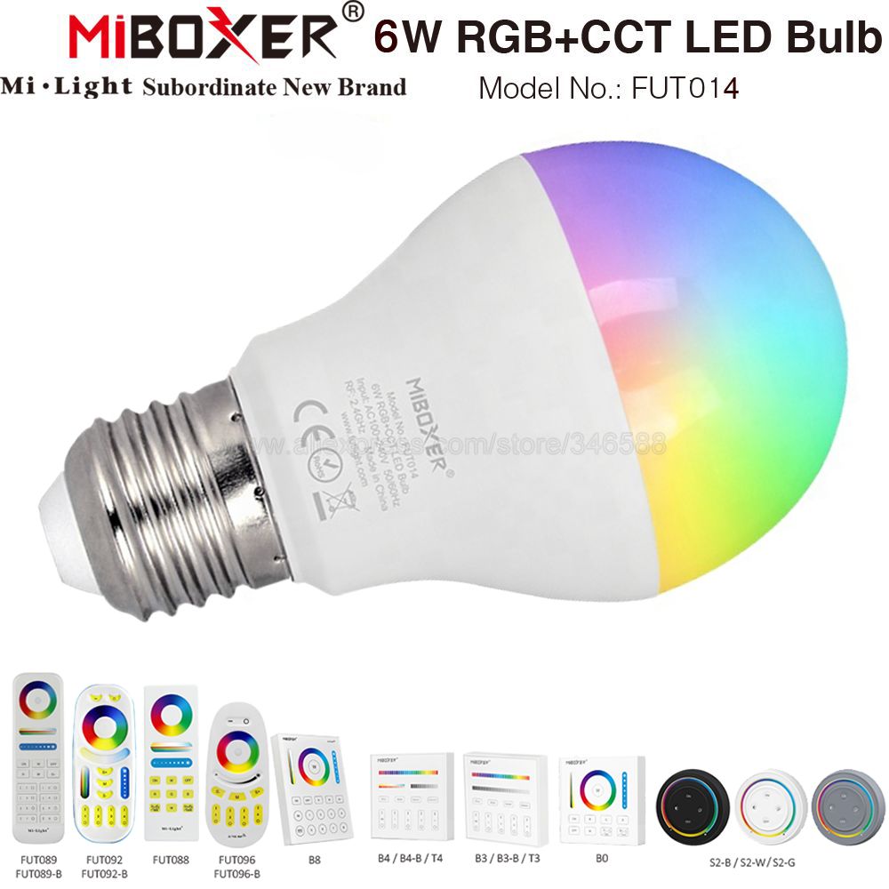MiBoxer 6W RGB + CCT LED , E27 AC 110V 220V ..